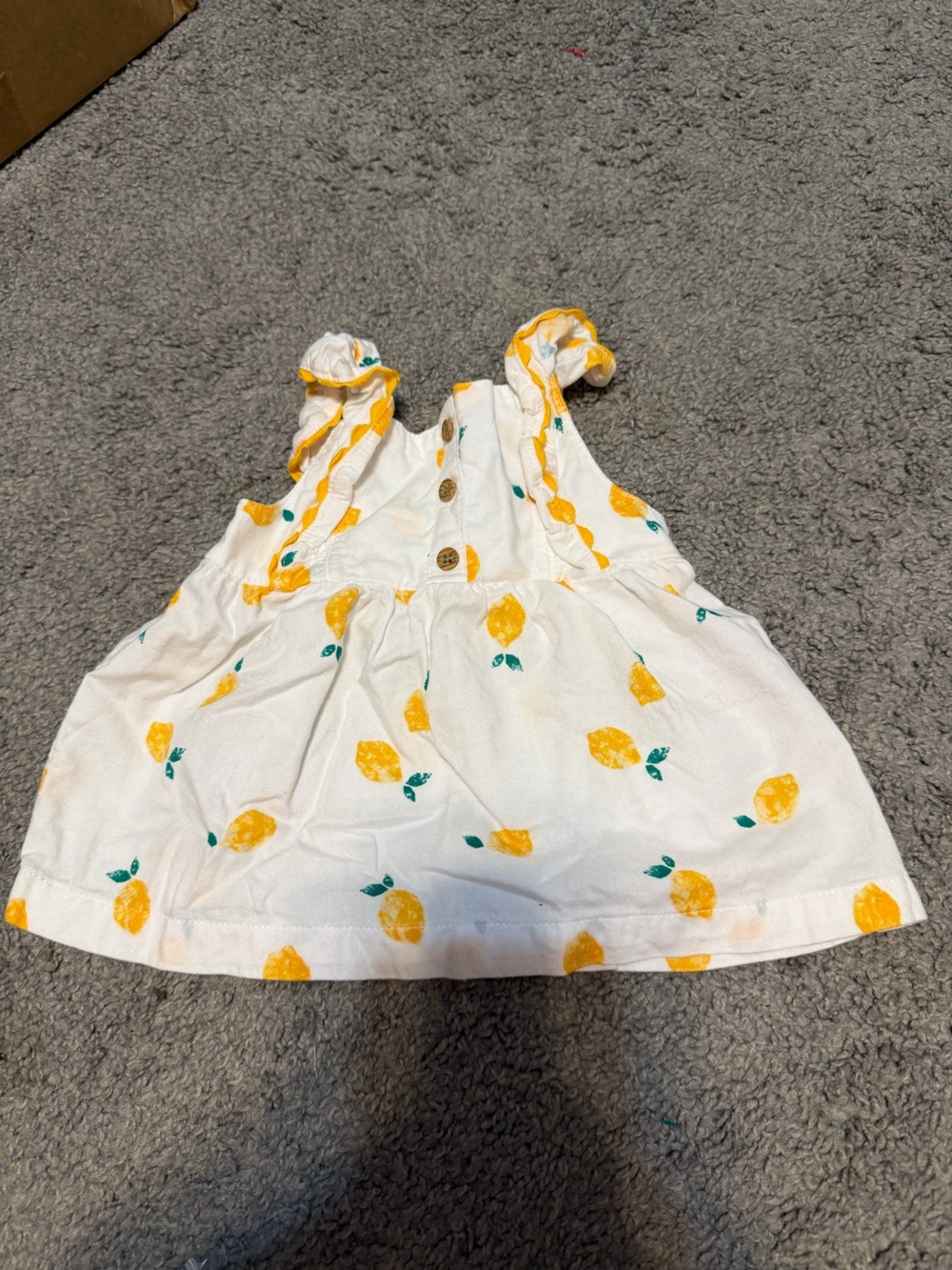 Carter's White Dress with Yellow Lemon Motif